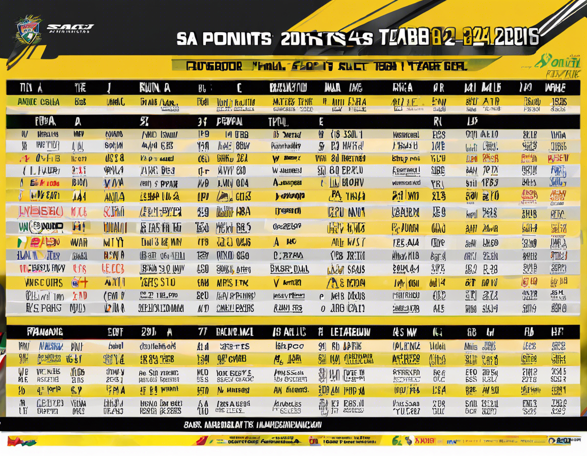 SA 20 Points Table 2024: Latest Updates and Standings.